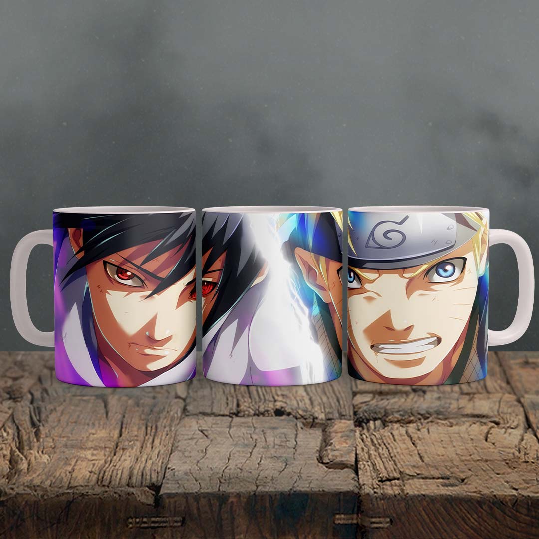 Naruto - Naruto x Sasuke Ceramic Mug, Anime Coffee Cup, 11 Oz
