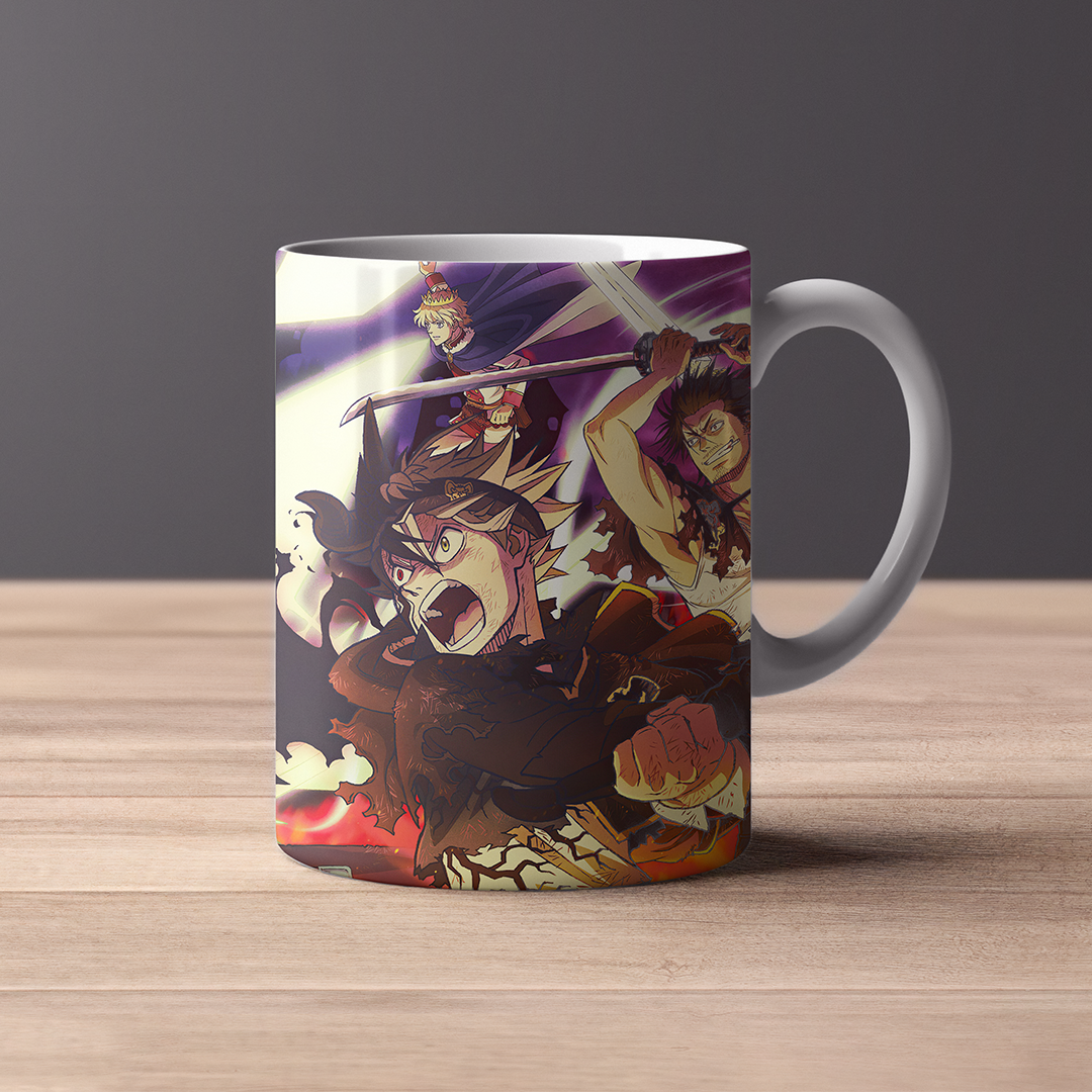 Black Clover Ceramic Mug, Anime Coffee Cup, 11 Oz