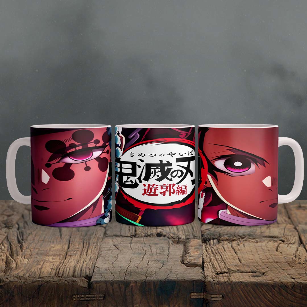 Demon Slayer - Tengen Uzui x Tanjiro Kamado Ceramic Mug, Anime Coffee Cup 11 OZ
