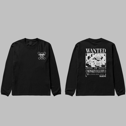 One Piece - Luffy Wanted Poster Long Sleeve