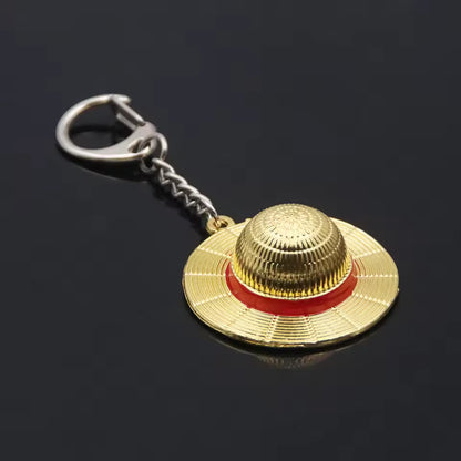 Straw Hat Pendant Metal Keychains